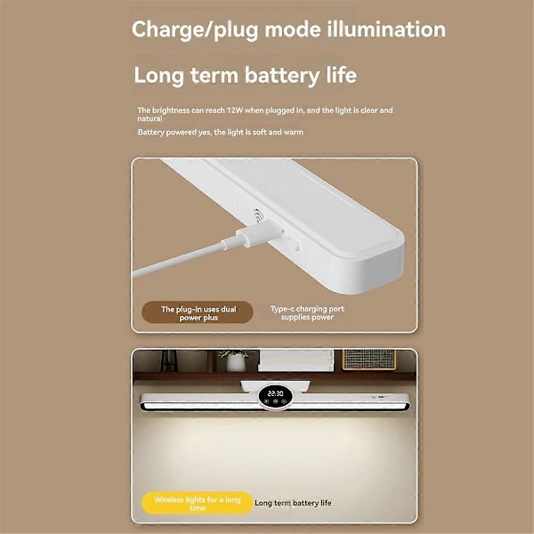 Pöytävalaisin Riippuva Magneettinen Kello Pöytävalaisin LED USB Ladattava