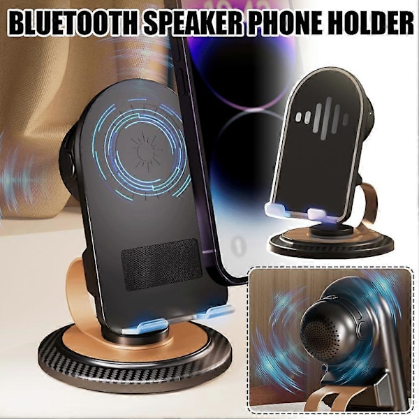 Bluetooth Audio Ström Telefonhållare, Telefonstativ med Bluetooth-högtalare Basic