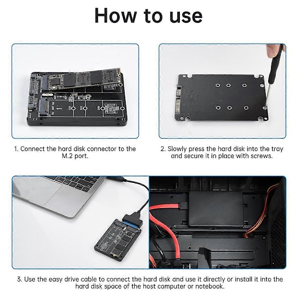 NGFF B Nyckel/ Nyckel M.2 NGFF till 2.5-tums SATA III Konverter Adapter