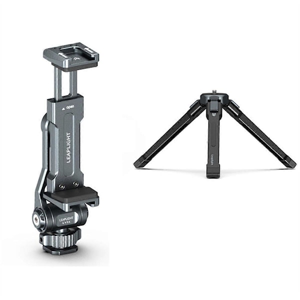 Kamera Hot Shoe Telefonholder Monitor Tripod Adapter med Dobbelt Cold Shoe til DSLR Kamera Mikrofon Fyldlys C