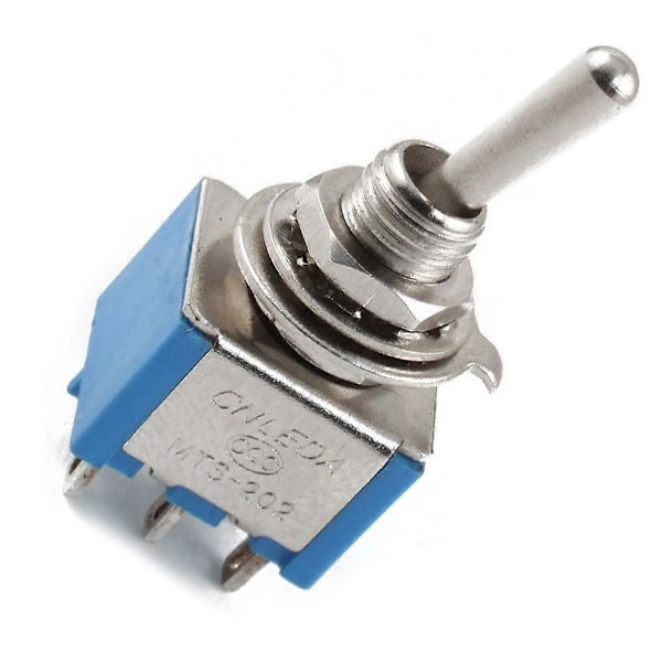 AC 3A/250V 6A/125V 6-Pin DPDT På/På 2-Positionsvippströmbrytare Blå