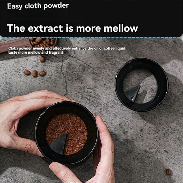 Kaffepress för Moka Pot Roterande Pulverdosering för 150ml Svart