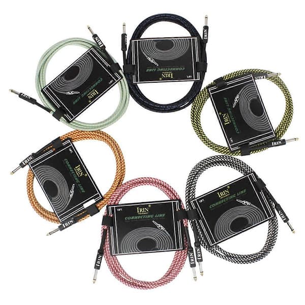 Gitarr Musikalisk Instrumentkabel Bas Ljudkabel Grön & Vit