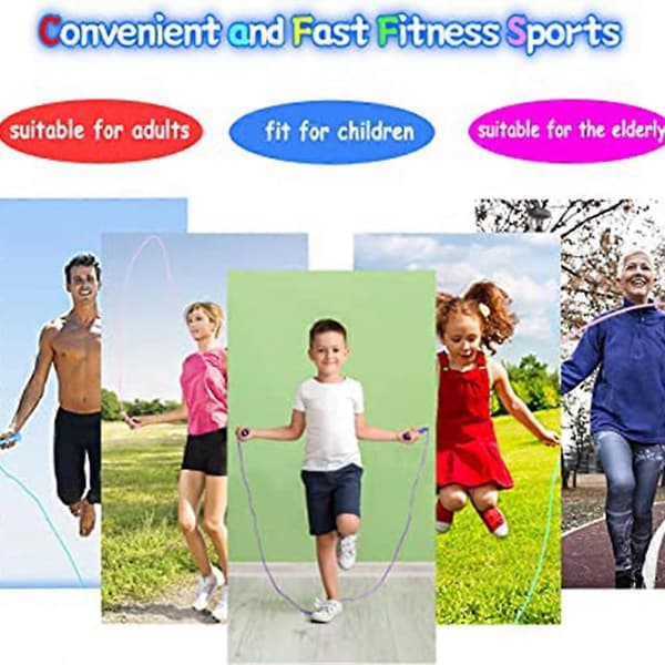 Hopprep för barn, 6-pack Justerbart lättviktshopprep för sport, träning, hålla sig i form