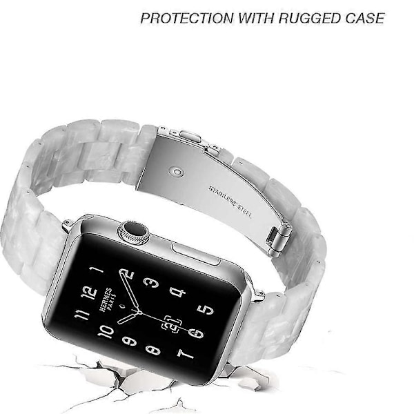 Smal Resin Armband Ersättningsarmband Tillbehör 38-40mm - Pärlvit