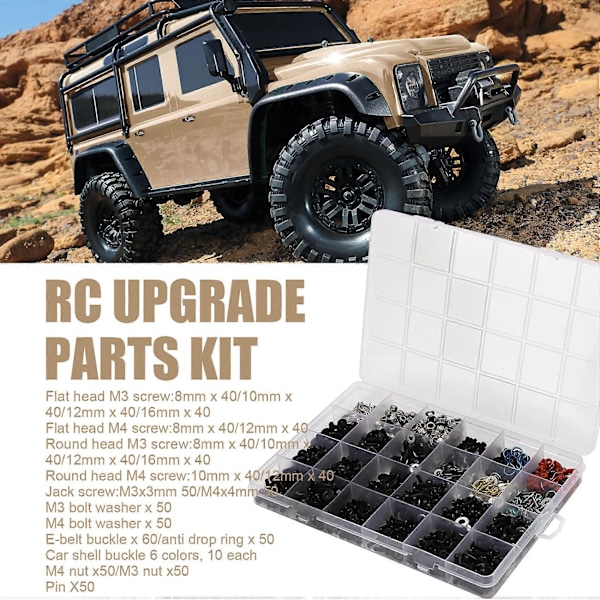 Skruvboxset för 1/10 /SCX10/Redcat//Arrma/ RC Bildelar Reparationsverktyg