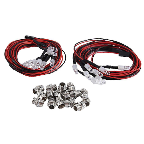 8 LED 5mm RC LED-ljussats för 1/10 RC Bil Lastbil RC Modell Driftingbil