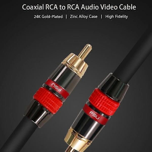 Digital Audio RCA-kabel Han Højttaler Hifi Subwoofer-kabel AV 0,5M