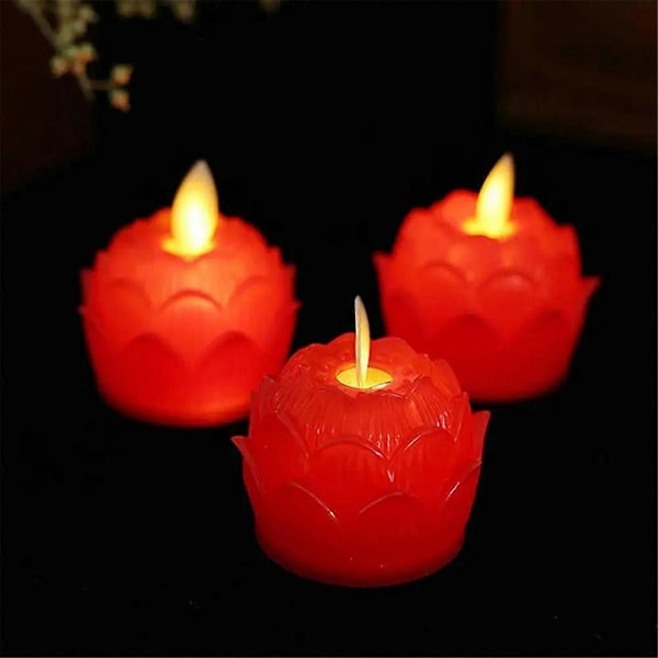Buddhistiskt Bordsljus Ljuslykta Flamfri Buddhistiska Ljus, B