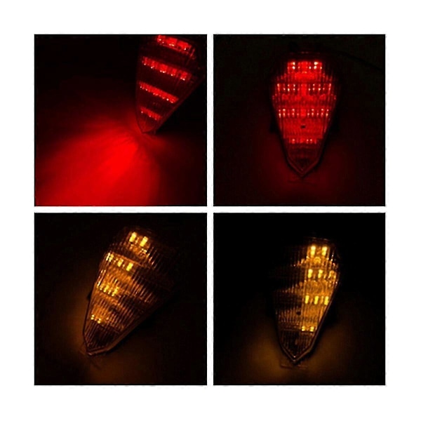 Vit Stoppskylt Ljus Bakljus Led Lampa Motorcykel Bakre Ljus Integrerad Blinkers För Yzf R6