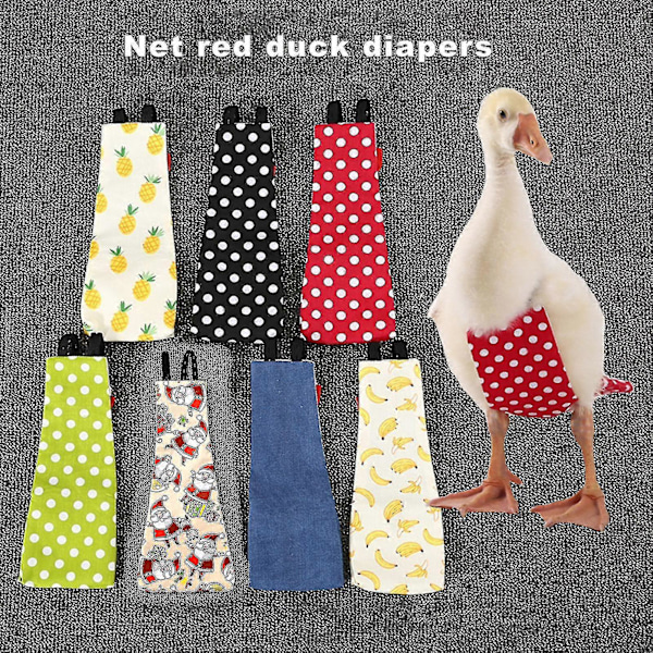 Blöja för gås, justerbar med hål och rosett, gåsblöja för fjäderfä S 6