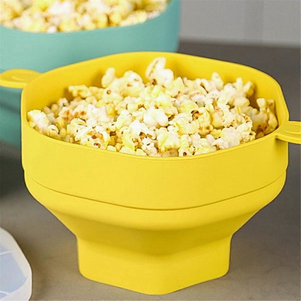 Mikrovågspopcornskål Vikbar Popcornmaskin Hink Skål Röd