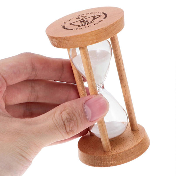 Trä Sandtimer 5 Minuters Timer Portabel Sandtimer Dekorativ Timglas Timer Kök Sandklocka