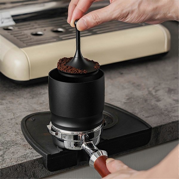 58mm Kaffedoseringskopp Aluminiumlegering Espresso Doseringstratt Svart