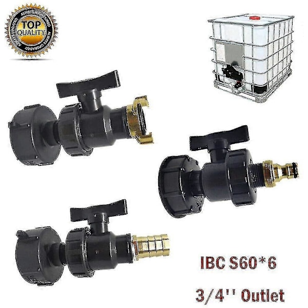 IBC-adapter, S60x6 IBC-tankkopplingar - Tagghylsans utloppsvattenkoppling