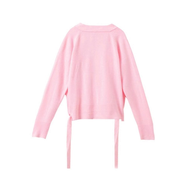 Balett Dans Stickad Kofta Omlott Tröjor Dam Flickor Höst Vinter Dans Tröja Gymnastik Träningsdräkter Överdrag Jackor Pink XL