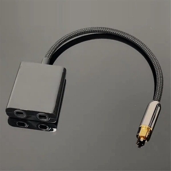 Optisk fiberkabel splitter 2 i 1 Toslink-omvandlare för HDTV DVD Digital TV Sound Bar Förstärkare, Guldpläterad port