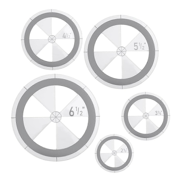 5 st Cirkel Linjal Quilting Mall Set