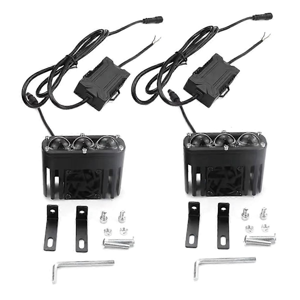2 stk. LED Spotlight Pods Motorcykel Bil Tågelygte Offroad 30000LM