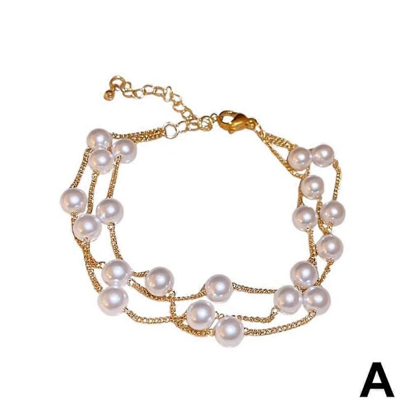 Dambeaded Charm Pärlarmband Flickor Armring Bröllopssmycken Gåva Golden