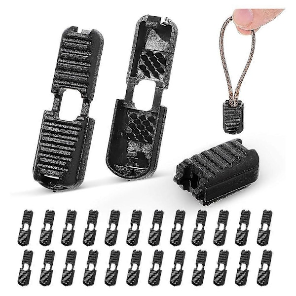 25-pack dragkedjekläppar med vajerändar, DIY-ersättningsdragkedjor för ryggsäckar, snabba knytfria skosnören