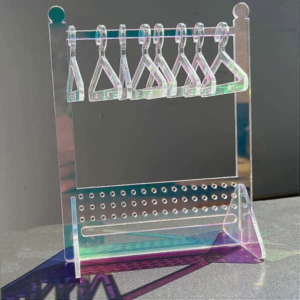 1 Sæt Øreringe Display Stand Akryl Øreringe Display Stativ Ørestik Organizer med Lille Bøjle