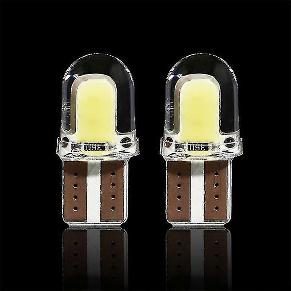 10st LED T10 W5W COB SMD Canbus Silikon Ljusstark Vit Registreringsskyddslampa