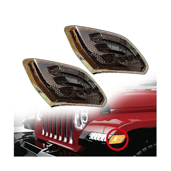 Gul LED Blinkers Sidomarkering Främre Blinkers För Wrangler Jl Jt