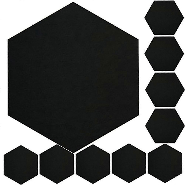 12 st DIY Hem Dekorativ Filt Board Hexagon Akustikpanel Självhäftande Väggdekal