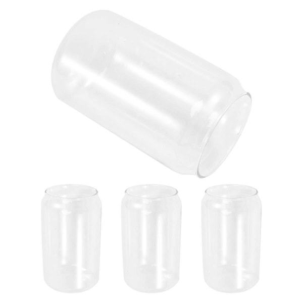 4 kpl tölkin muotoisia lasimukeja, muodikas vesi-, maito-, mehu-, yksinkertainen mehulasi, olutlasi, pirtelölasi, jälkiruokakuppi, 400 ml