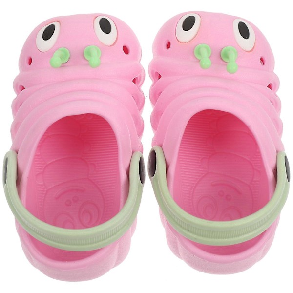1 Par Caterpillar Strand Halkfria Skor Tecknad Sommarsandaler Cool Toffel för Pojkar Flickor (Rosa Storlek 21 Längd 12.5cm)