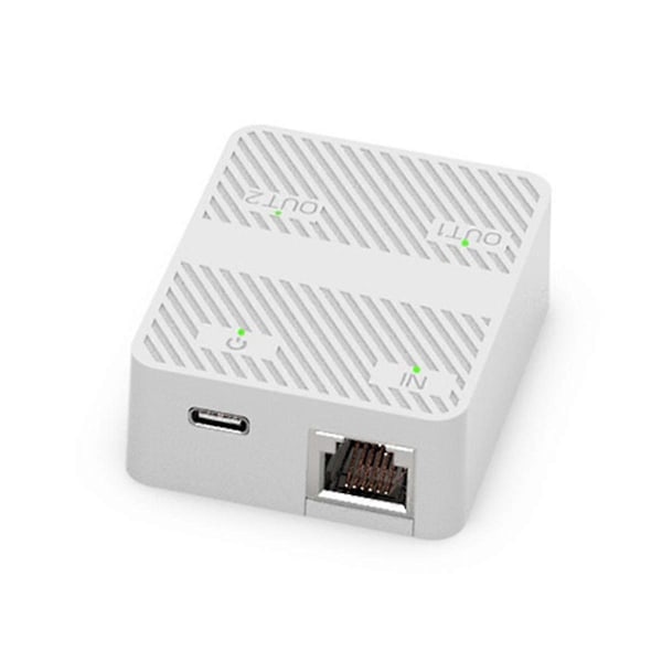 2 Port 100Mbps Netværk Switch RJ45 Netværkskabel Splitter Hvid