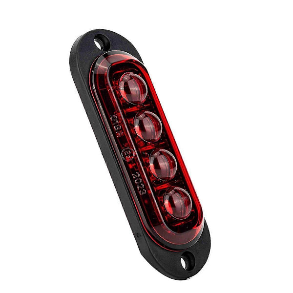 10 st 12V-24V 4LED Sidomarkeringsljus för bil Blinkers Sidoblinkers Bakljus för Släpvagnar Lastbilar Röd