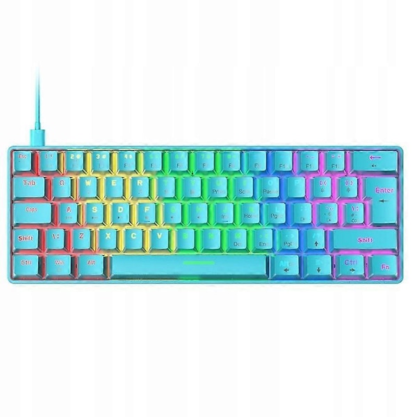 60% RGB LED Mekaniskt Tangentbord För Blåa Spelare