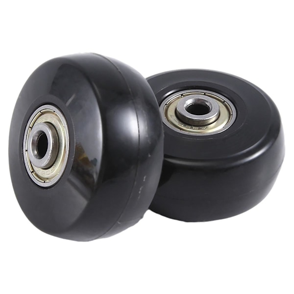 50X24mm Set med 2 Ersättningshjul för Bagage Resväska, PU Svängbara Hjul Kolstål Lager