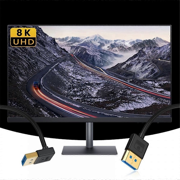 Erittäin hieno alas kulmassa oleva 1.4 DP - DP -kaapeli 8K 60 Hz UHD 4K 144 Hz
