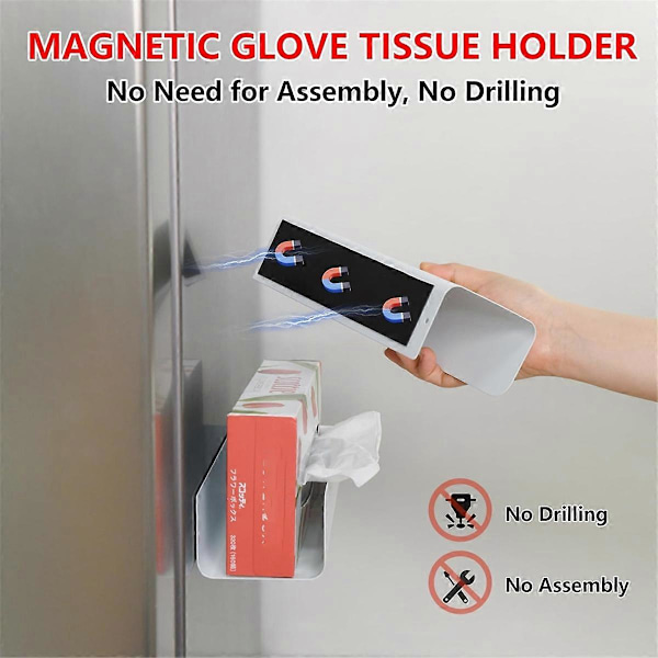 Magnetisk Handskfack Dispenser Pappershanddukshållare Väggmontering Svart