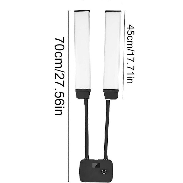 Dubbla Armar LED Fyllnadsljus Dimbar Skönhet LED-lampor 2700K-5600K EU-kontakt