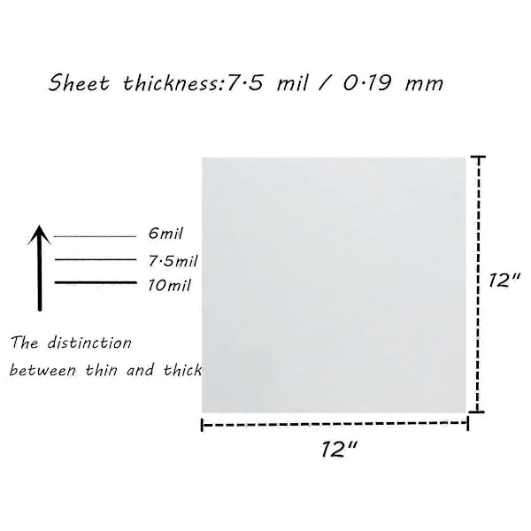 12 ark 7,5mil Mylar ark 12x12 tommer PET blank stencilfremstillingsark