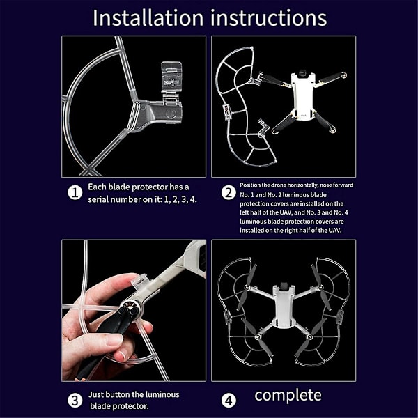 För Drone Mini3/3Pro Upplyst Paddelskydd Multifunktionell Bekväm Stötfångarring Tillbehör
