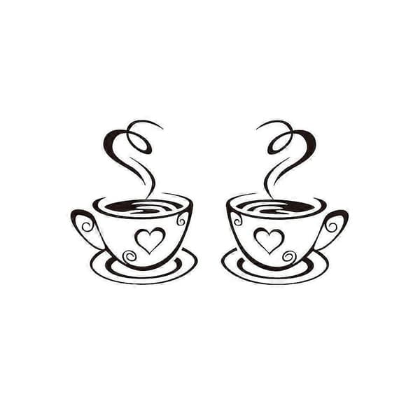 Cafe Te Klistremerker S Kunst Vinyl Dekal Kit Restnt Pub R2stk