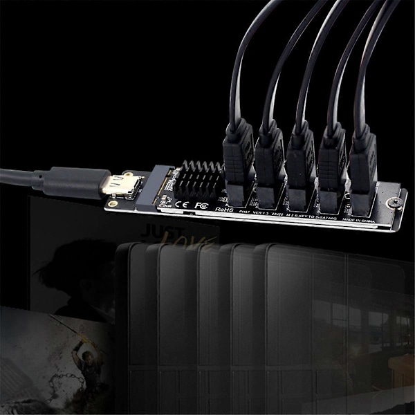 TYPE-C - SATA3.0 5 portin adapterikortti
