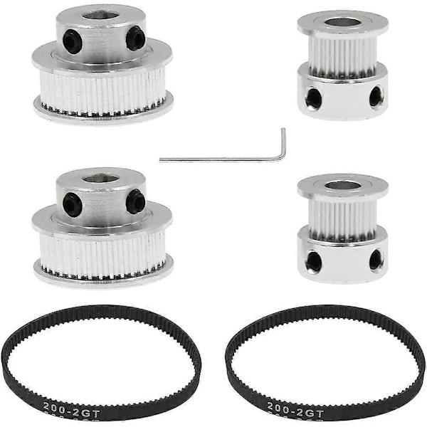 2 Set GT2 Synkront Hjulkit för 3D-skrivare CNC Mekanisk