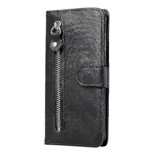 Etui för Find X3 Lite, PU-stängning Fack Kickd Dragkedja Ficka Mjukt TPU Flipfodral -