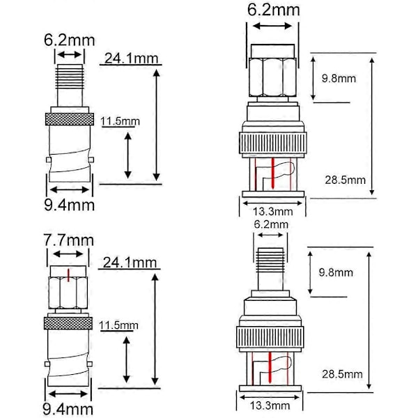 SMA till BNC Kit 2 Set RF-kontaktkit för SDR Ham Radio B