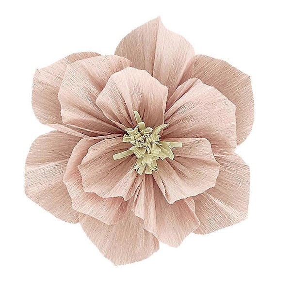 Kreppapir Blomster DIY Håndlavede Papir Blomster Vægkunst Dekoration til Hjemmefest Bryllup Fødselsdag Light Pink 30cm