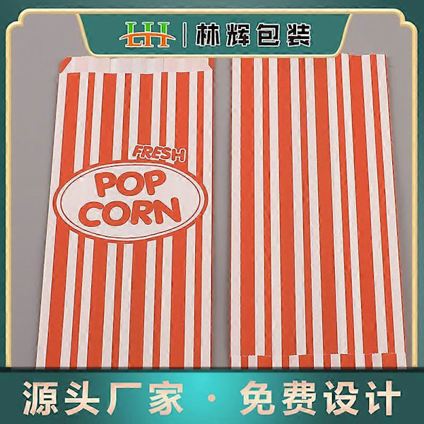 100 st Pappers Popcornpåsar Fest Popcornbehållare Utomhus Popcornförpackningspåsar