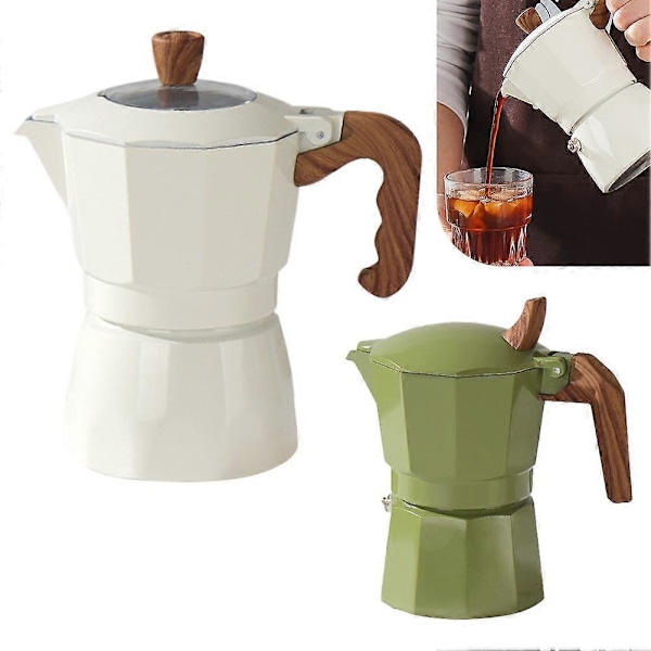 Mokabryggare med dubbelventil för espressoextraktion, retrostil, för utomhusbruk White 100ml B
