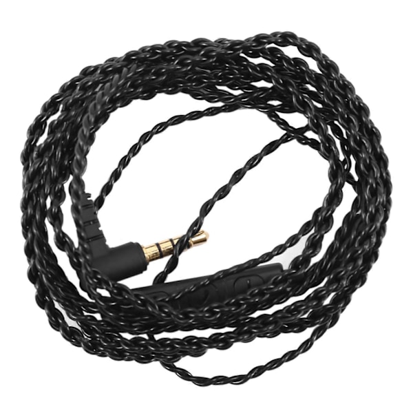 Hörlursljudkabel Reparation 3,5mm med Mikrofon Volymkontroll (Svart)