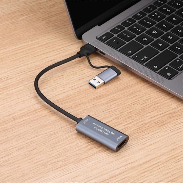 4K -Kompatibelt med USB Typ C Videospelsinspelningskort